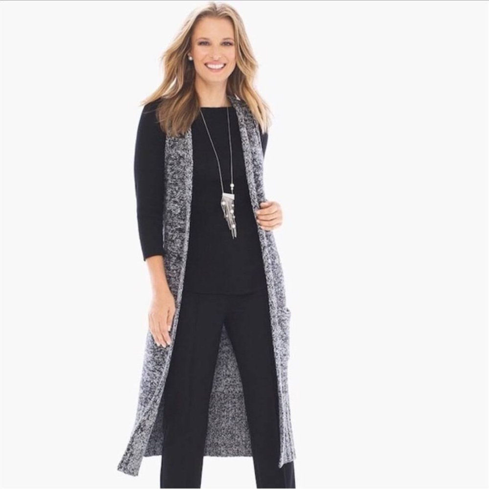Chico’s Sleeveless Texture Tweed Pepper Sweater Vest